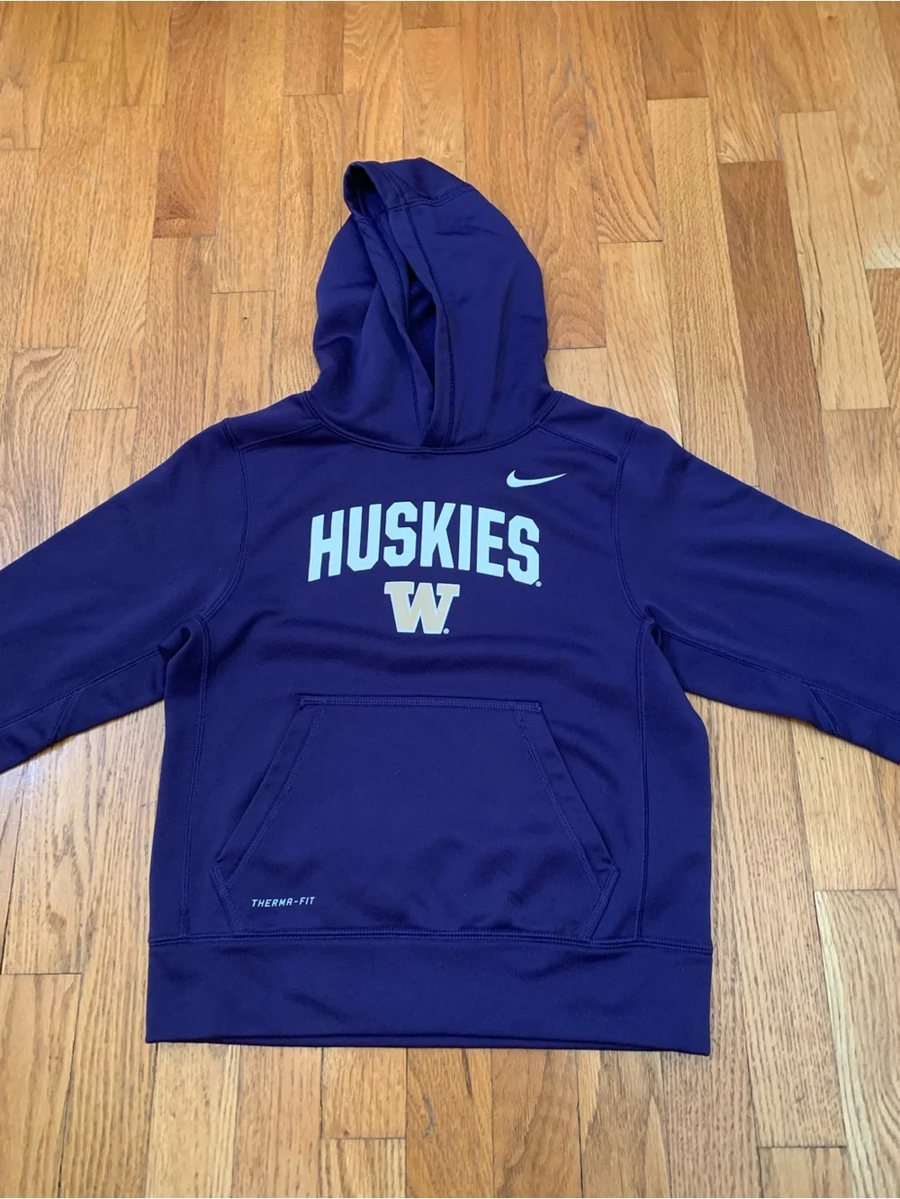Nike Youth Small 8 Washington Huskies Purple Therma-FIT Pullover Hoodie Like New